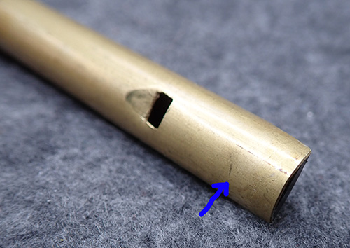 Dent on mouthpiece